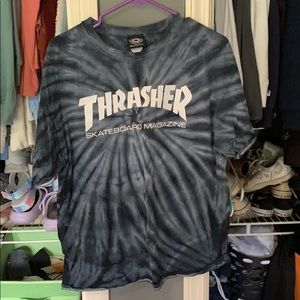 Blue tie dye thrasher t-shirt